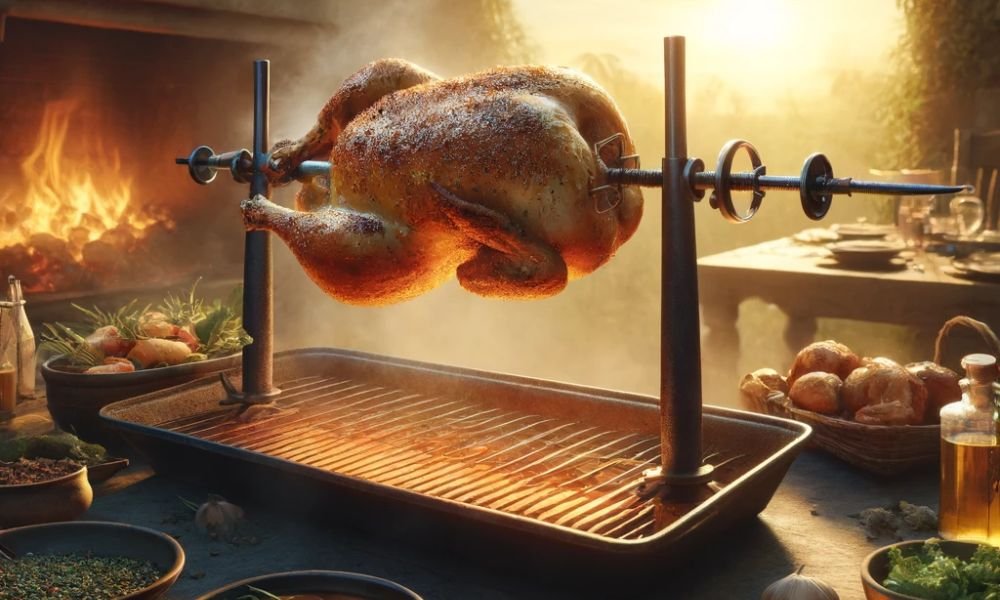 Receta de Pollo Asado en Asador Giratorio, Un Clásico Irresistible