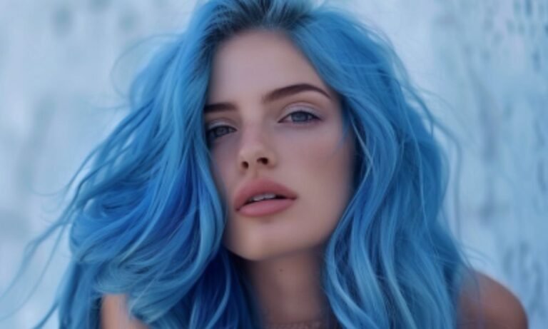 gotas azul para el cabello